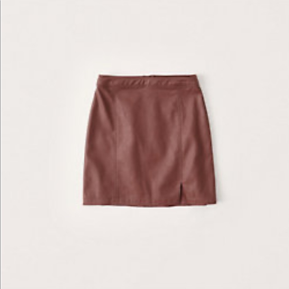 Dark brown like-leather skirt